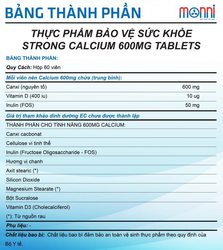 Tpbvsk Strong Calcium 600mg Tablets