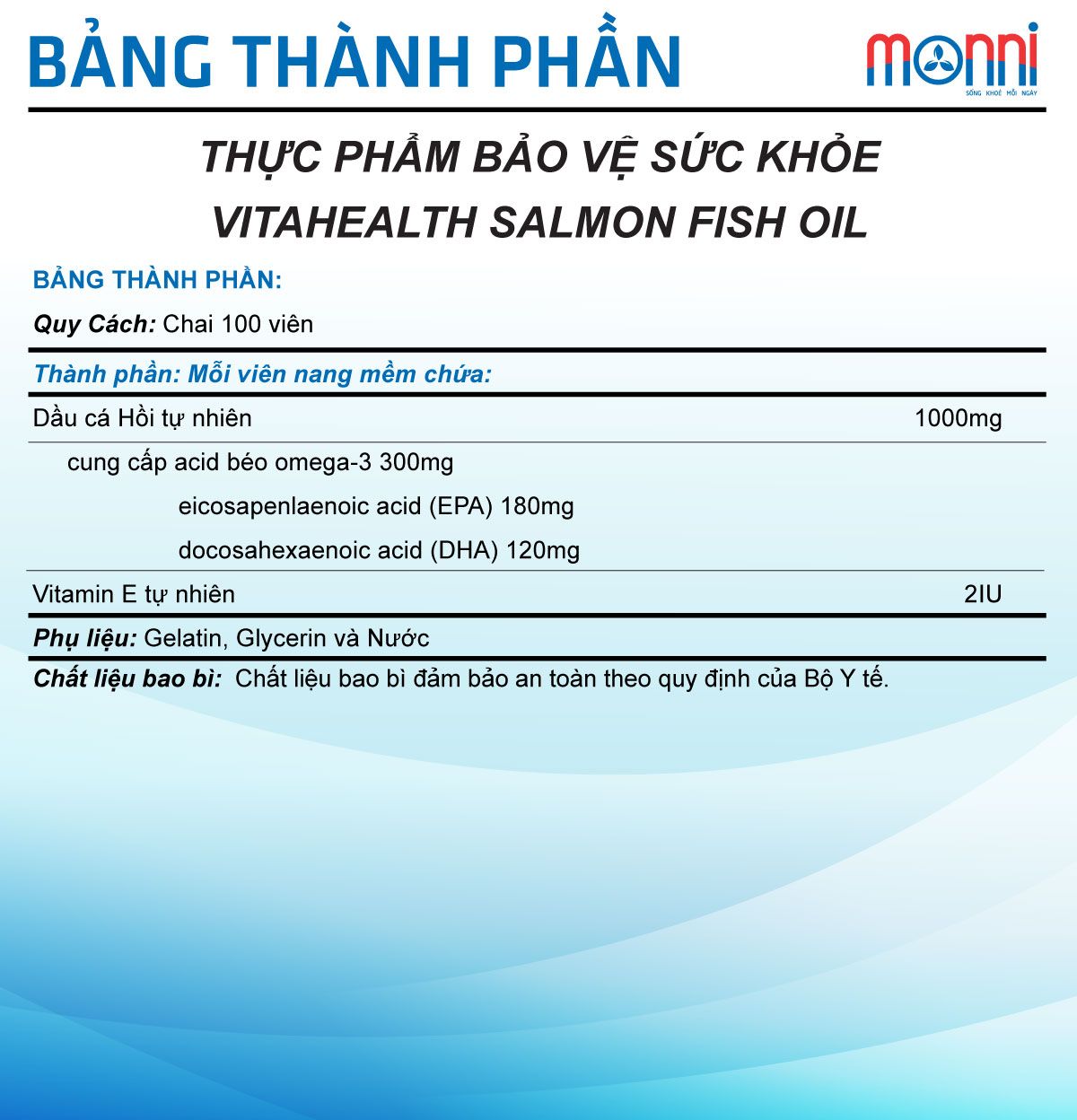 Bang Thanh Phan Vh Salmon Fish Oil