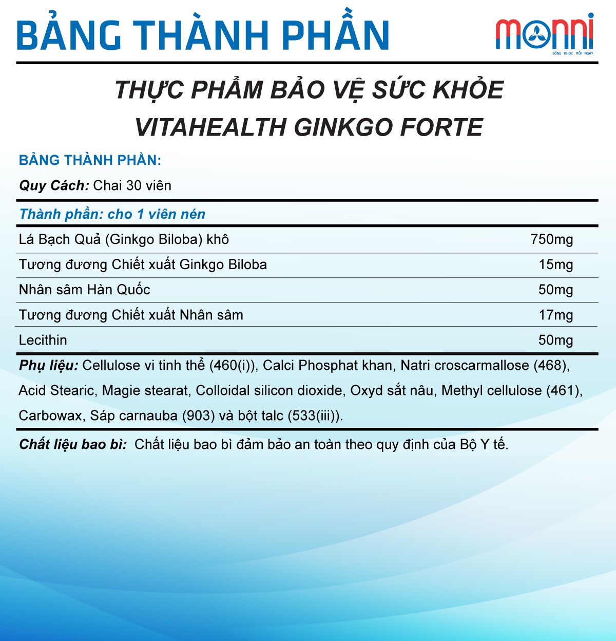Vh Ginkgo Forte Bang Thanh Phan